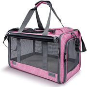 Geanta pentru transport animale mici NextWave®, pisica, caine, iepure, din panza, 46x30x30, Baza rezistenta cu covoras, Usor