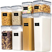 Set 8 cutii depozitare alimente NextWave® – plastic alimentar transparent fara BPA, inchidere ermetica cu garnitura de