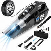 Aspirator Auto Multifunctional NextWave si Compresor Portabil cu Fir, Aspirare Rapida, Umflare Anvelope cu Afisaj pentru
