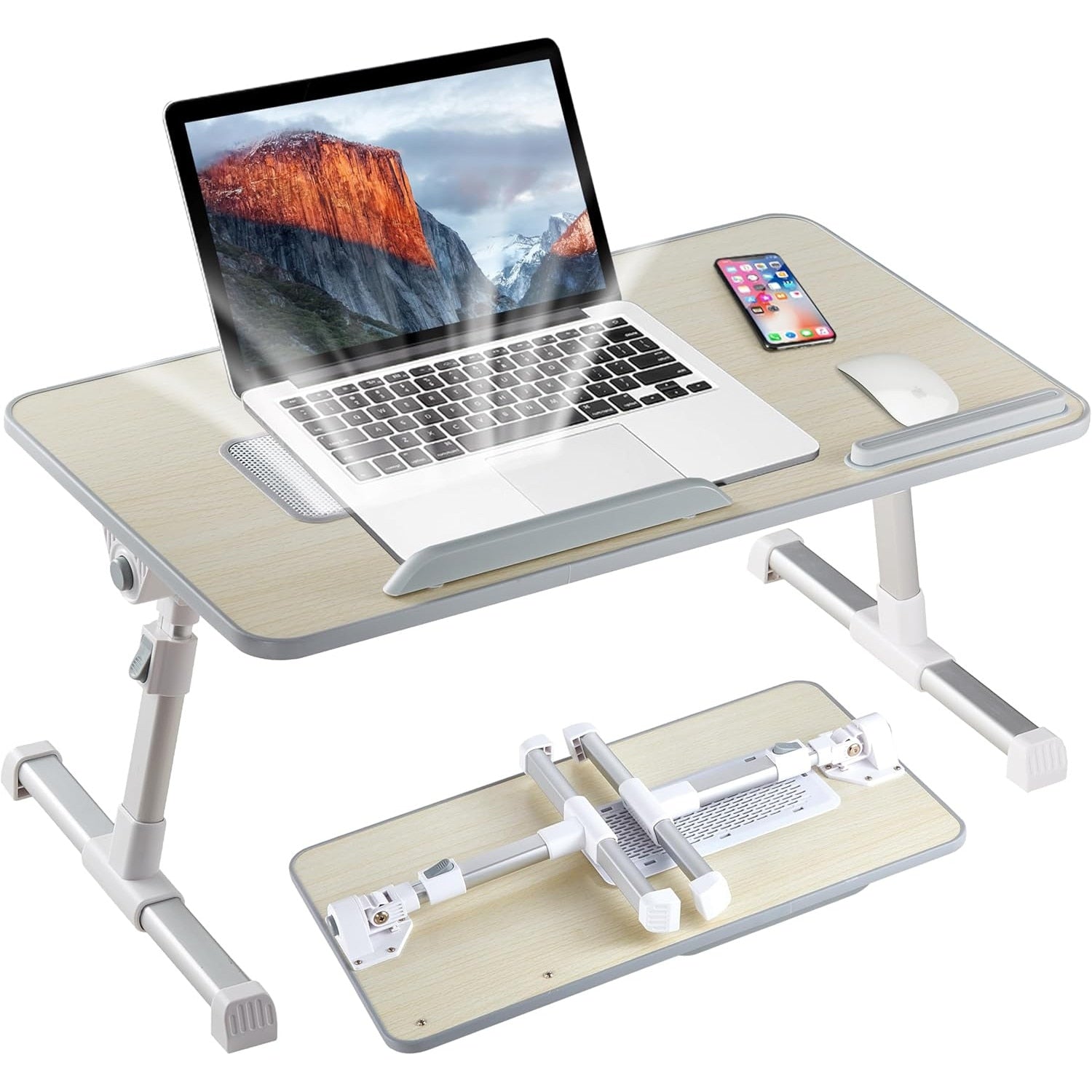 Masa Laptop Pliabila NextWave®, Ventilator Racire USB, Inclinare Ajustabila, Suport Reglabil pentru Pat si Canapea, Picioare