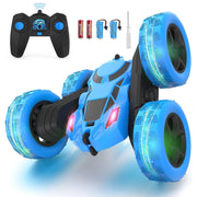 Masina cu telecomanda RC, Fata dubla cu rotire 360°, traciune 4WD, lumini LED, frecventa 2.4GHz, cauciucuri offroad, 2