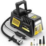 Compresor Auto Portabil pentru Anvelope Auto, Motociclete, Tubliss Enduro, Biciclete si Mingi, 10, 3 BAR/ 150 PSI, Manometru