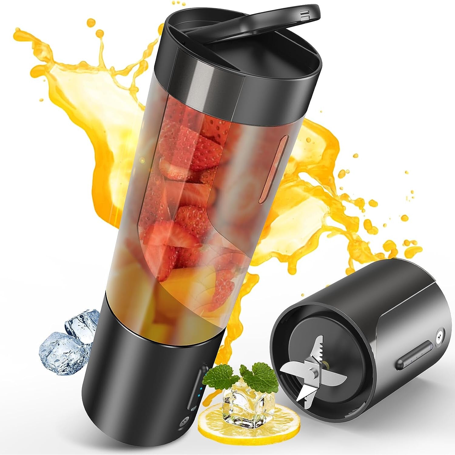 Mini Blender Electric NextWave™, Portabil, Multifunctional, Auto-curatare, Autonomie Mare, Baterie reincarcabila 4000mAh