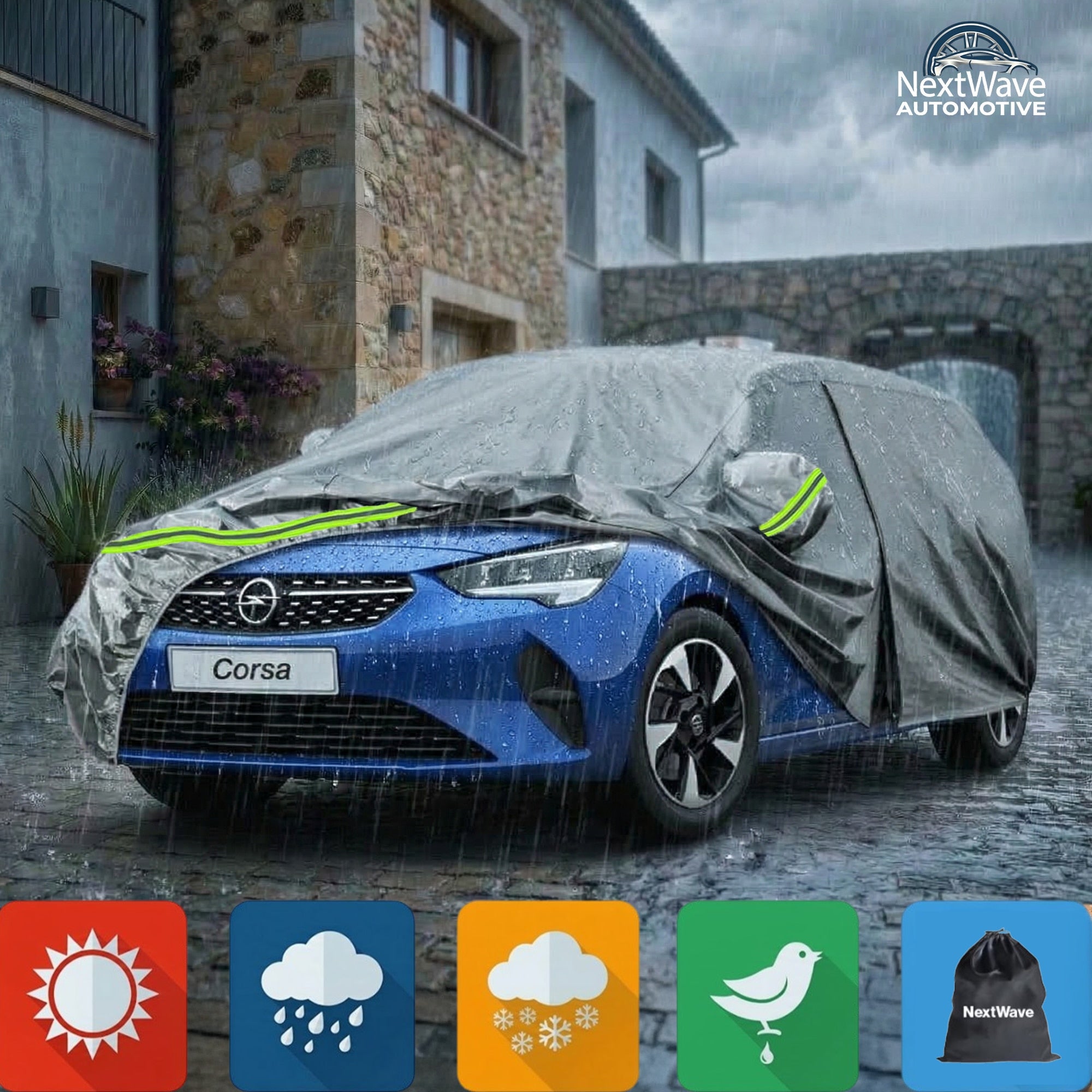 Prelata Auto Premium NextWave, Universala pentru Hatchback, Impermeabila, Protectie UV, 430x180x160 cm