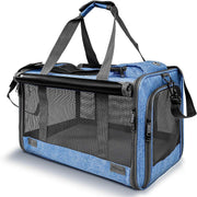 Geanta pentru transport animale mici NextWave®, pisica, caine, iepure, din panza, 46x30x30, Baza rezistenta cu covoras, Usor