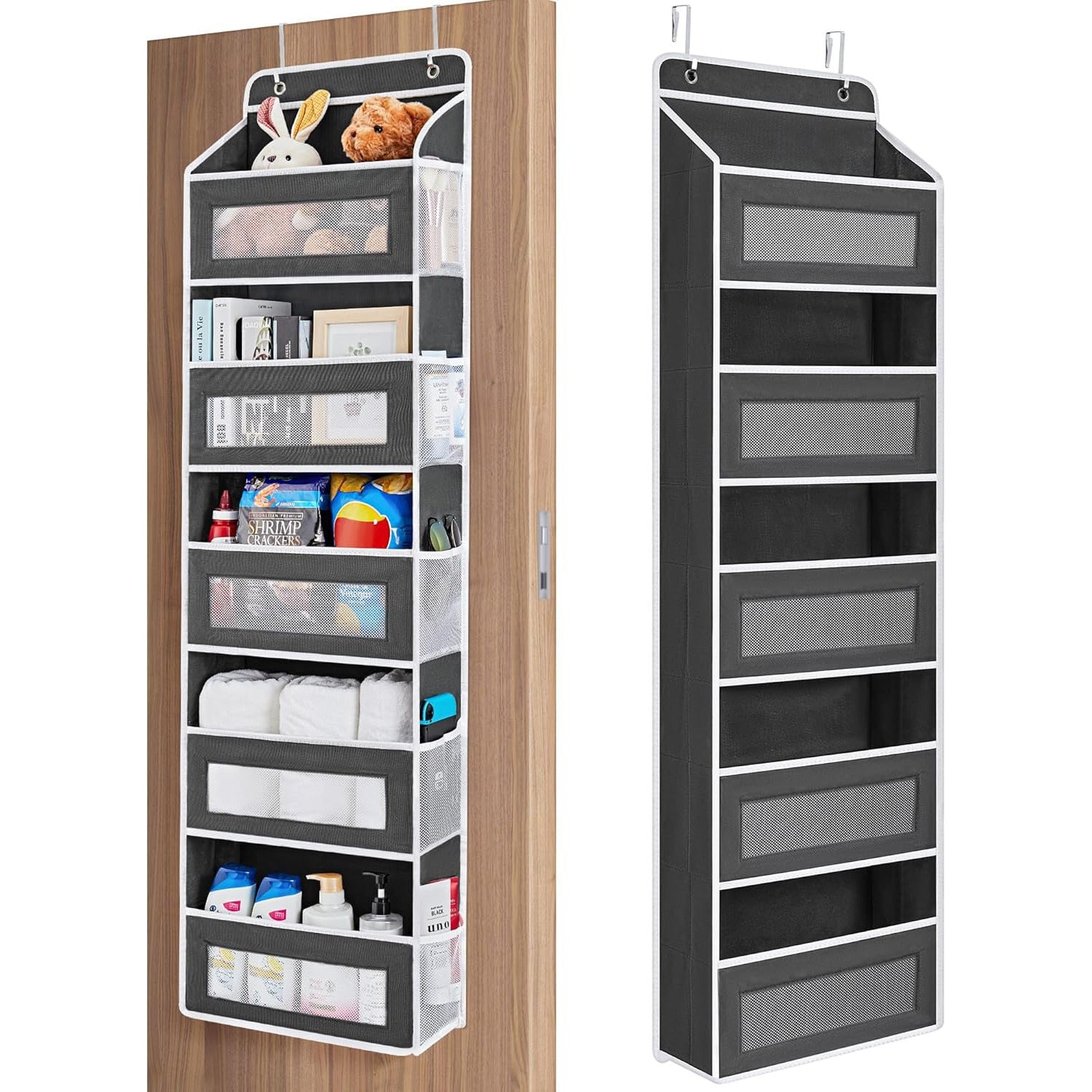 Organizator de usa NextWave®️, 5 compartimente, depozitare pe perete cu raft, material netesut, pliabil, spatiu de