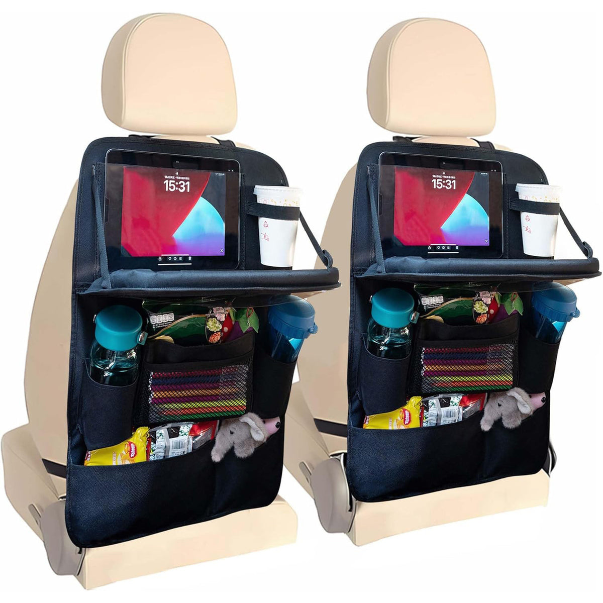 Husa spatar scaun auto NextWave®️, husa protectoare impermeabila pentru scaune, tava pliabila tip masa pentru tableta sau