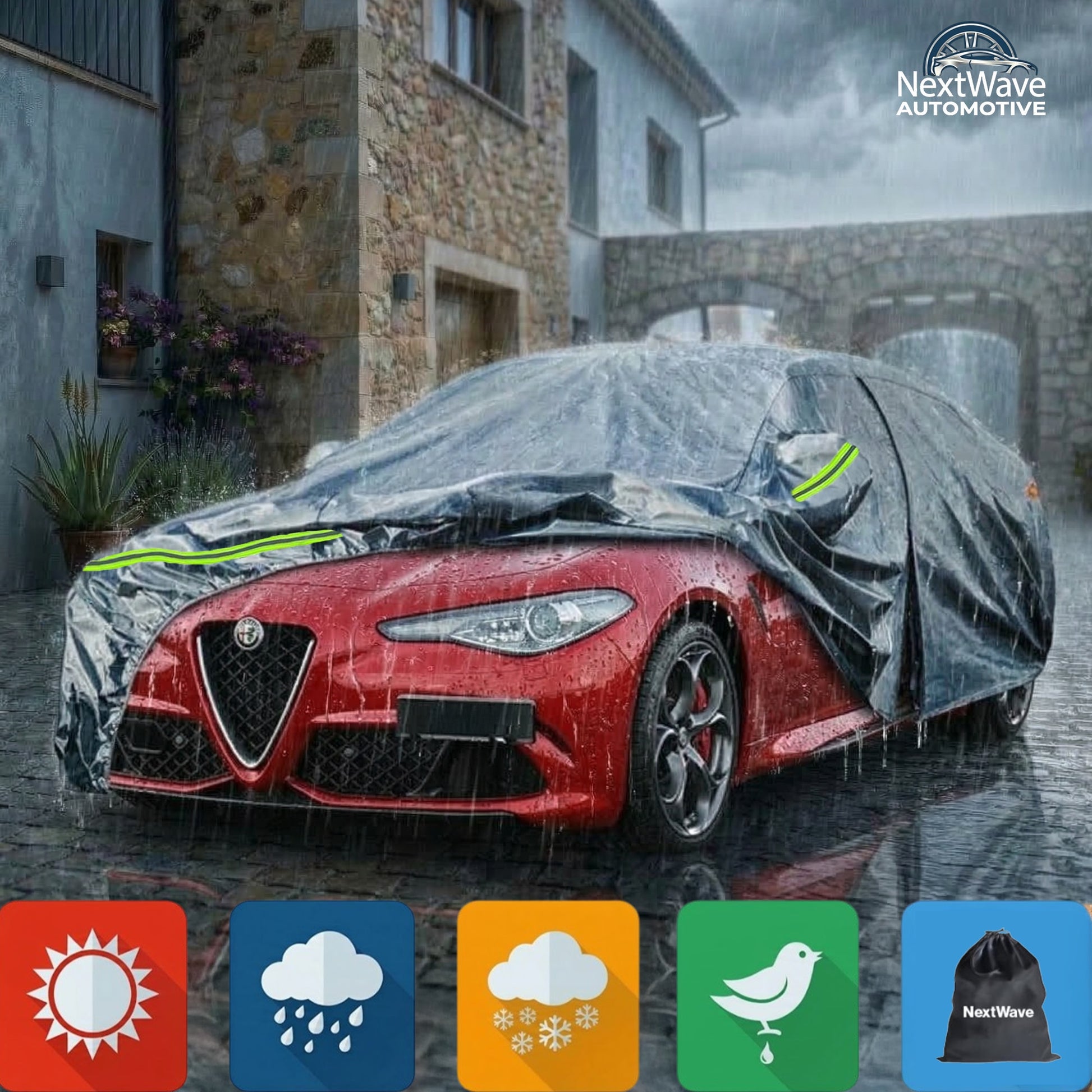 Prelata Auto NextWave, impermeabila, protectie UV, 460x180x150cm, universala pentru sedan