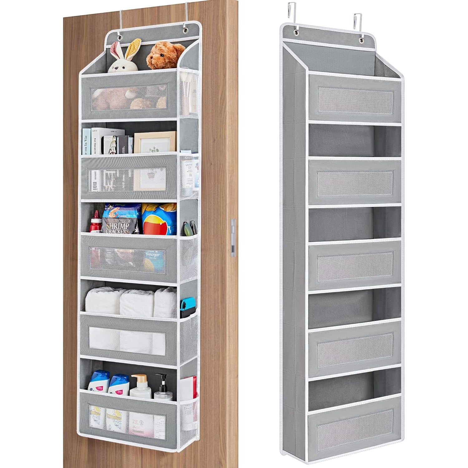 Organizator de usa NextWave®️, 5 compartimente, depozitare pe perete cu raft, material netesut, pliabil, spatiu de
