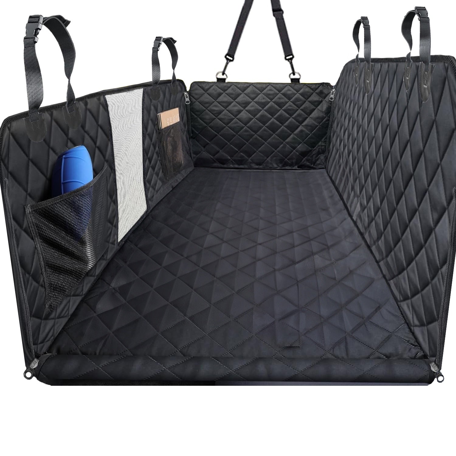 Husa scaune auto protectie si transport animale extinsa NextWave®️, insertie 3 placi pentru caini, pisici de toate taliile