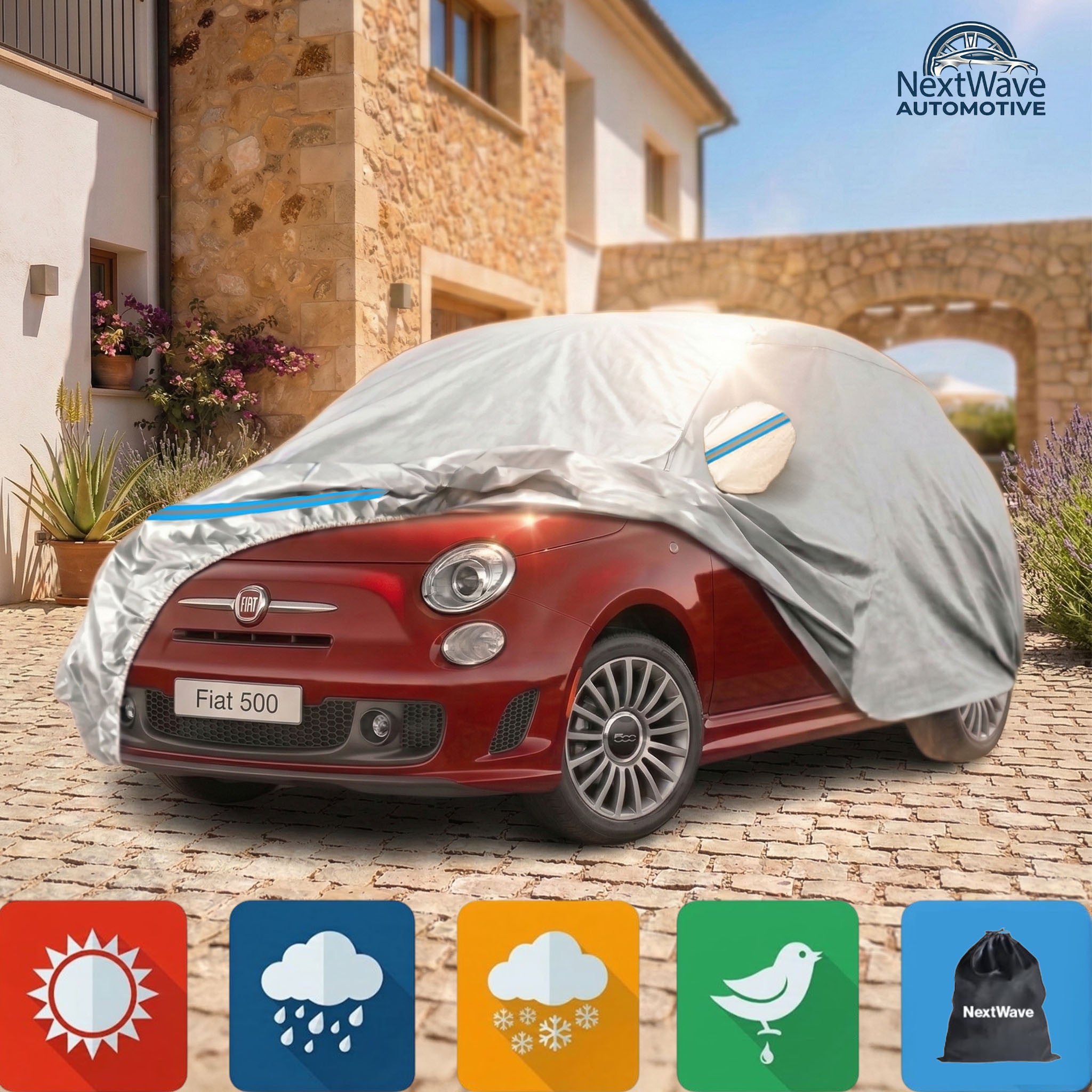 Prelata Auto Premium NextWave®️, Impermeabila, Protectie UV, Praf, Zapada, Inghet, Universala pentru Hatchback, Buzunare