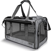 Geanta pentru transport animale mici NextWave®, pisica, caine, iepure, din panza, 46x30x30, Baza rezistenta cu covoras, Usor
