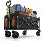 Cărucior pliabil utilitar NextWave®️, capacitate mare de încărcare 99,8 kg, roți pivotante la 360° pentru orice teren, mâner