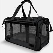 Geanta pentru transport animale mici NextWave®, pisica, caine, iepure, din panza, 46x30x30, Baza rezistenta cu covoras, Usor