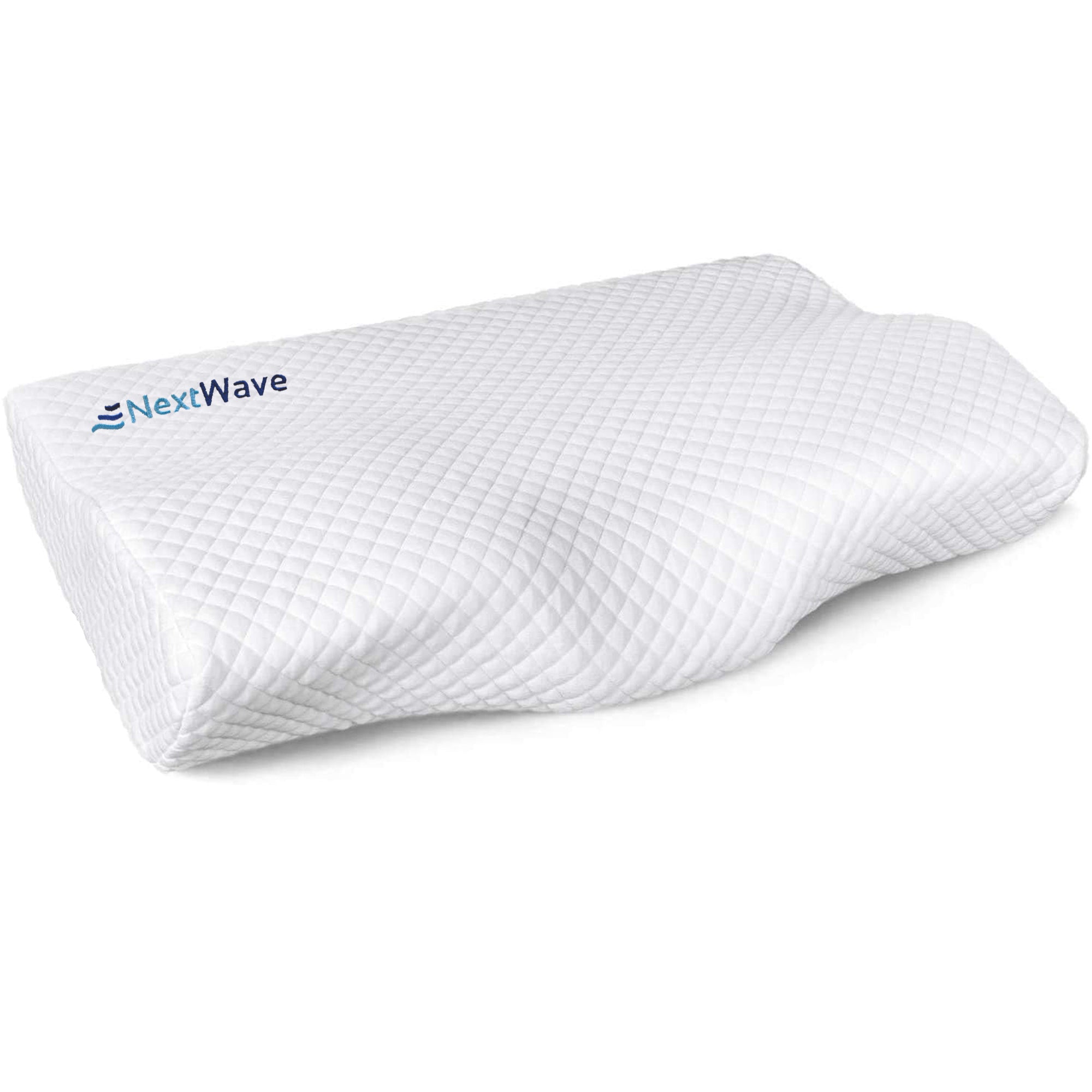 Perna pentru dormit ortopedica NextWave™, Spuma cu Memorie ergonomica pentru Gat si Suport Cervical, Husa lavabila, Ideala