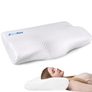 Perna ortopedica pentru dormit NextWave™, Spuma cu Memorie ergonomica pentru Gat si Suport Cervical, Husa detasabila