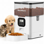 Hranitor Automat Digital Pisici si Caini NextWave®, Dispenser 4L, Rezervor Transparent, Mesaj Vocal Personalizat, 4 Mese/Zi