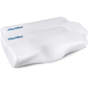 Set 2 perne ortopedice pentru dormit NextWave™, Spuma cu Memorie ergonomica pentru Gat si Suport Cervical, Husa lavabila