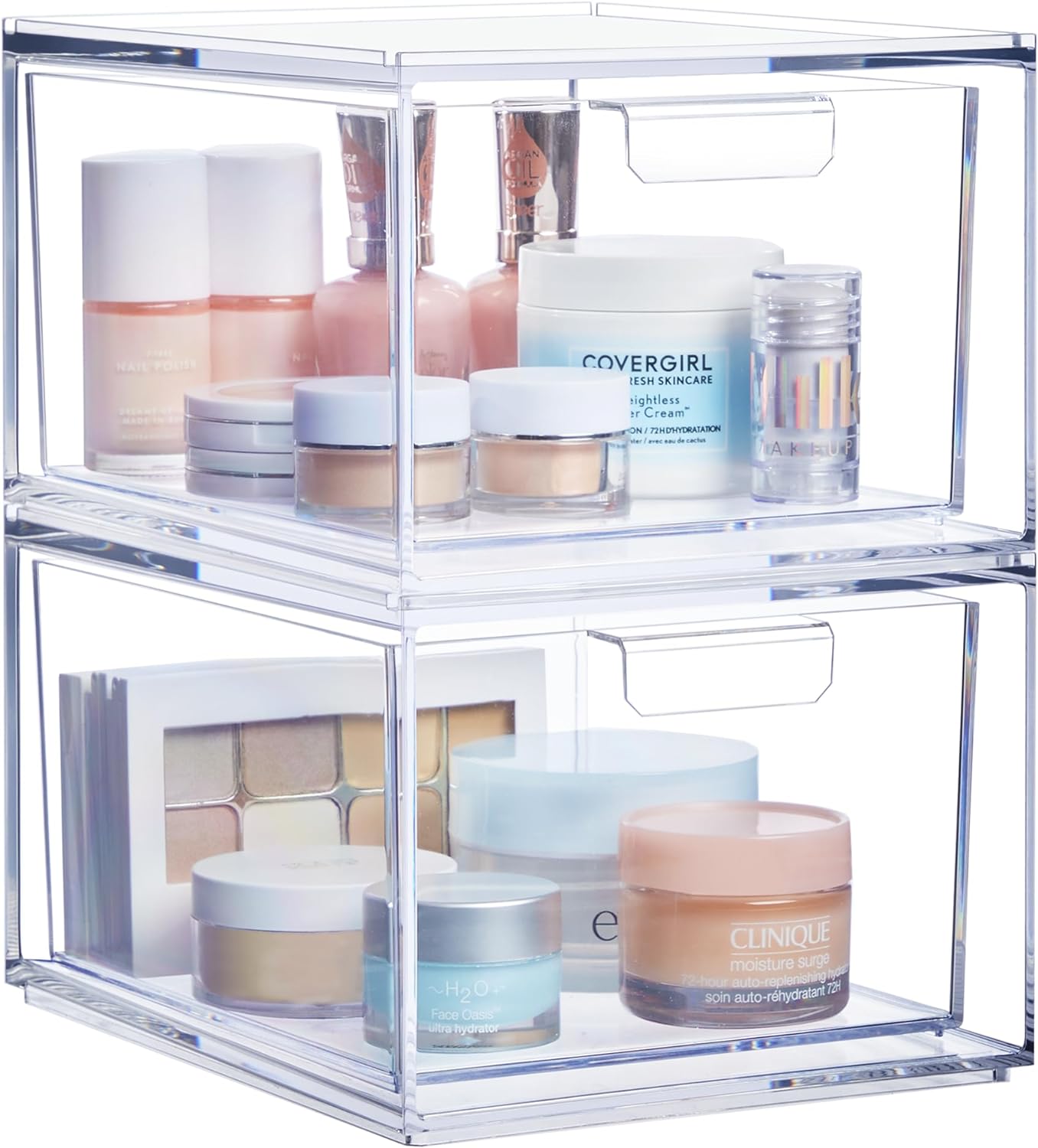 Organizator universal 2 bucati pentru cosmetic NextWave®️, multifunctional cu sertare glisante, recipient de depozitare