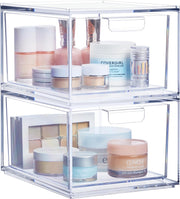 Organizator universal 2 bucati pentru cosmetic NextWave®️, multifunctional cu sertare glisante, recipient de depozitare