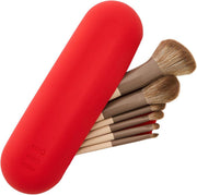 Organizator pensule machiaj pentru calatorii, din silicon anti-cadere, portabil, elegant, usor, inchidere cu magnet