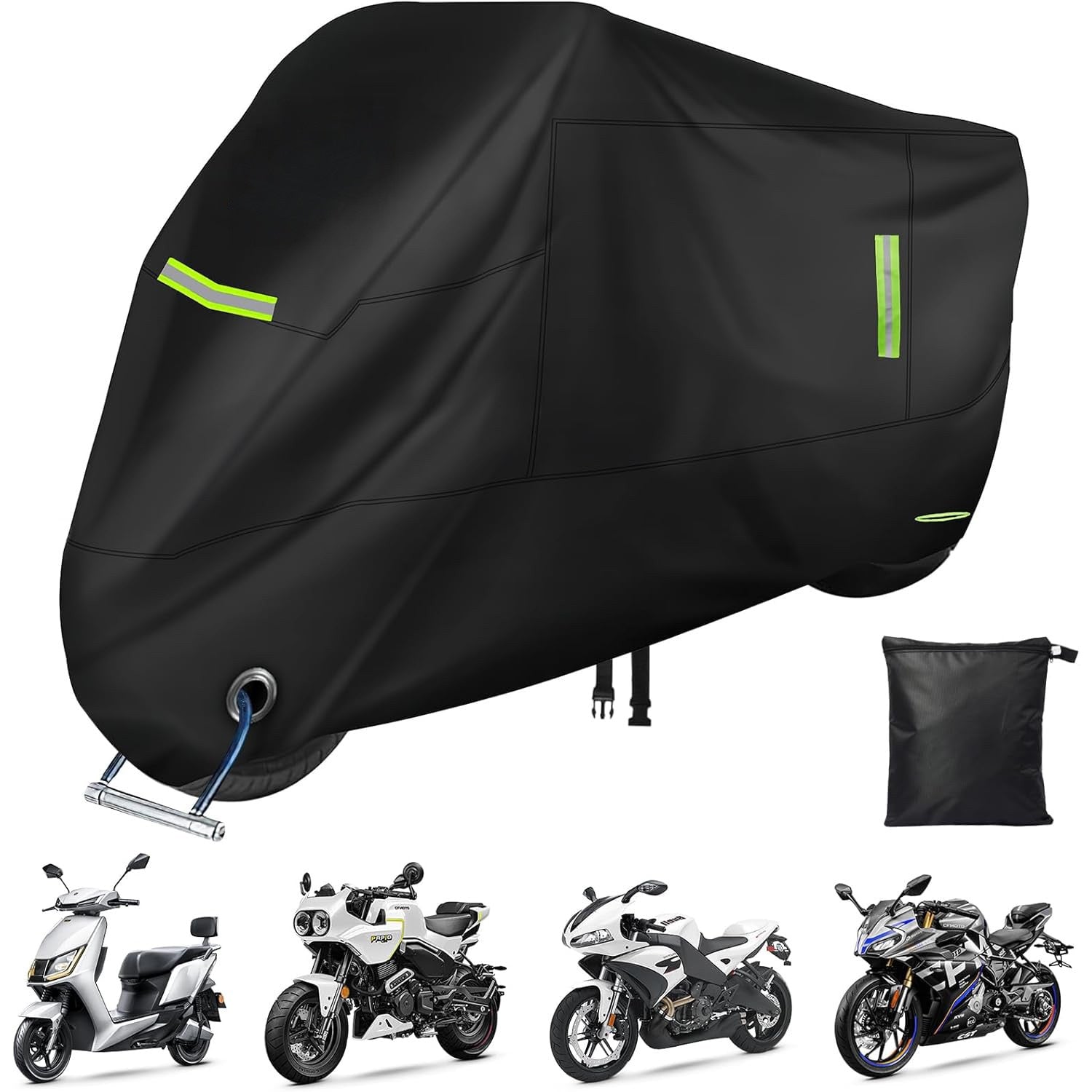 Husa motocicleta NextWave® XXL 245×104×125 cm – impermeabila, rezistenta la vant si praf, protectie UV, cu benzi