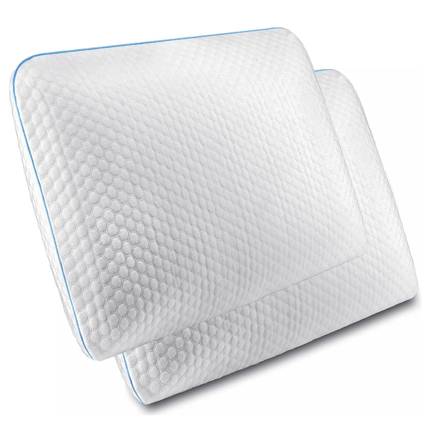 Set 2 Perne ortopedice pentru dormit NextWave®️, Spuma cu Memorie cu gel ventilata, Husa detasabila cu 2 zone termice