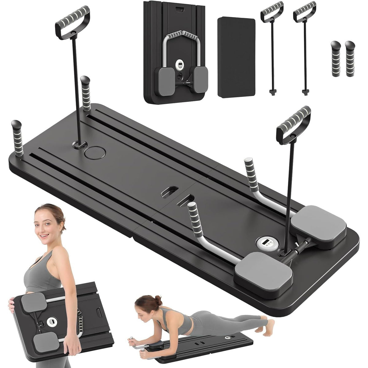 Aparat Pilates Reformer pliabil NextWave® – echipament de antrenament pentru acasa, ideal pentru incepatori si avansati
