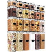 Set 24 cutii depozitare alimente NextWave® – plastic alimentar transparent fara BPA, capace etanse cu garnitura, 4