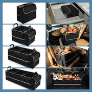 Organizator portbagaj auto cu Geanta Termica NextWave®️ si chingi de ancorare, Multifunctional, Plasa Laterala, Pliabil