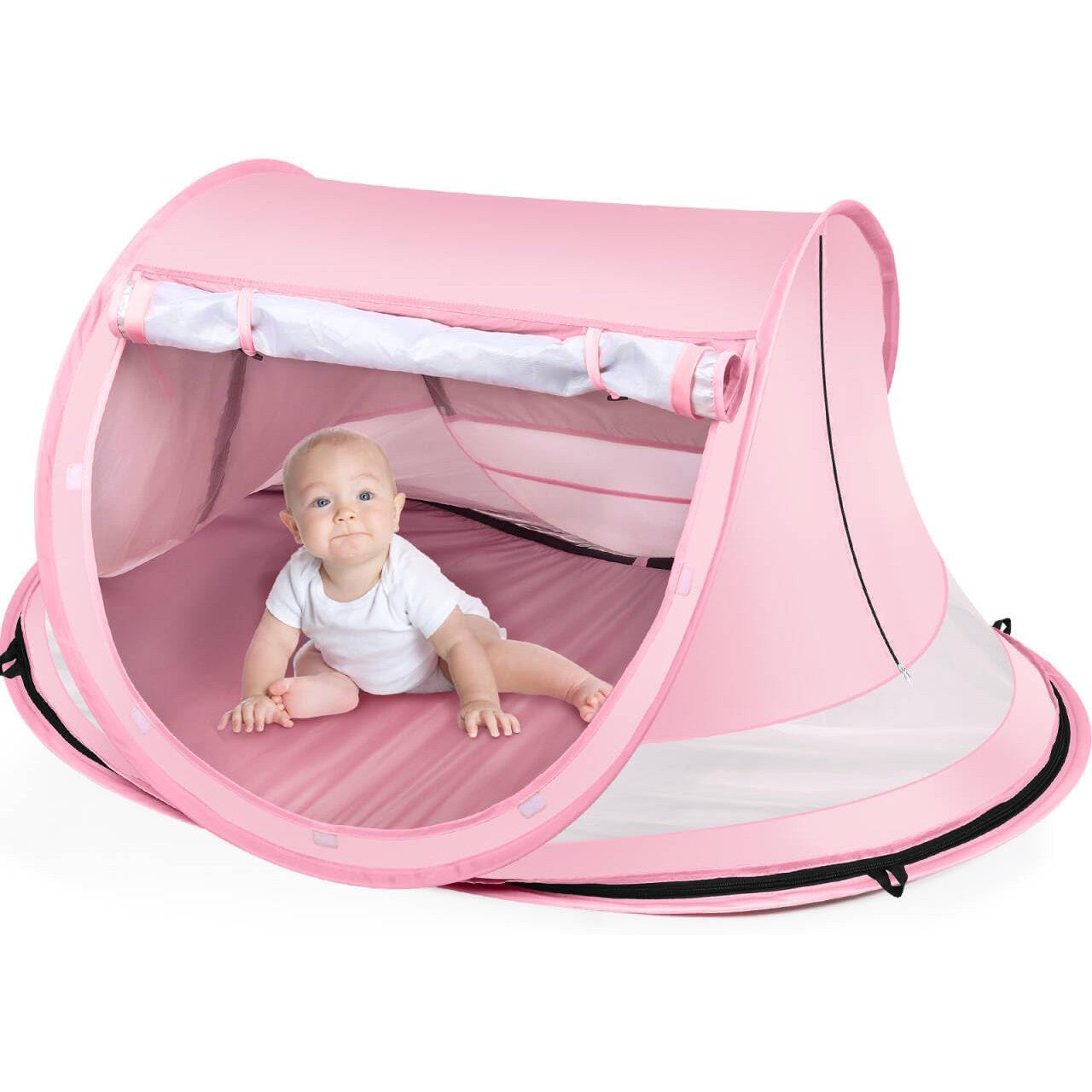 Cort de plaja pentru bebelusi NextWave®, protectie solara UPF 50+, deschidere automata pop-up, plasa respirabila pentru