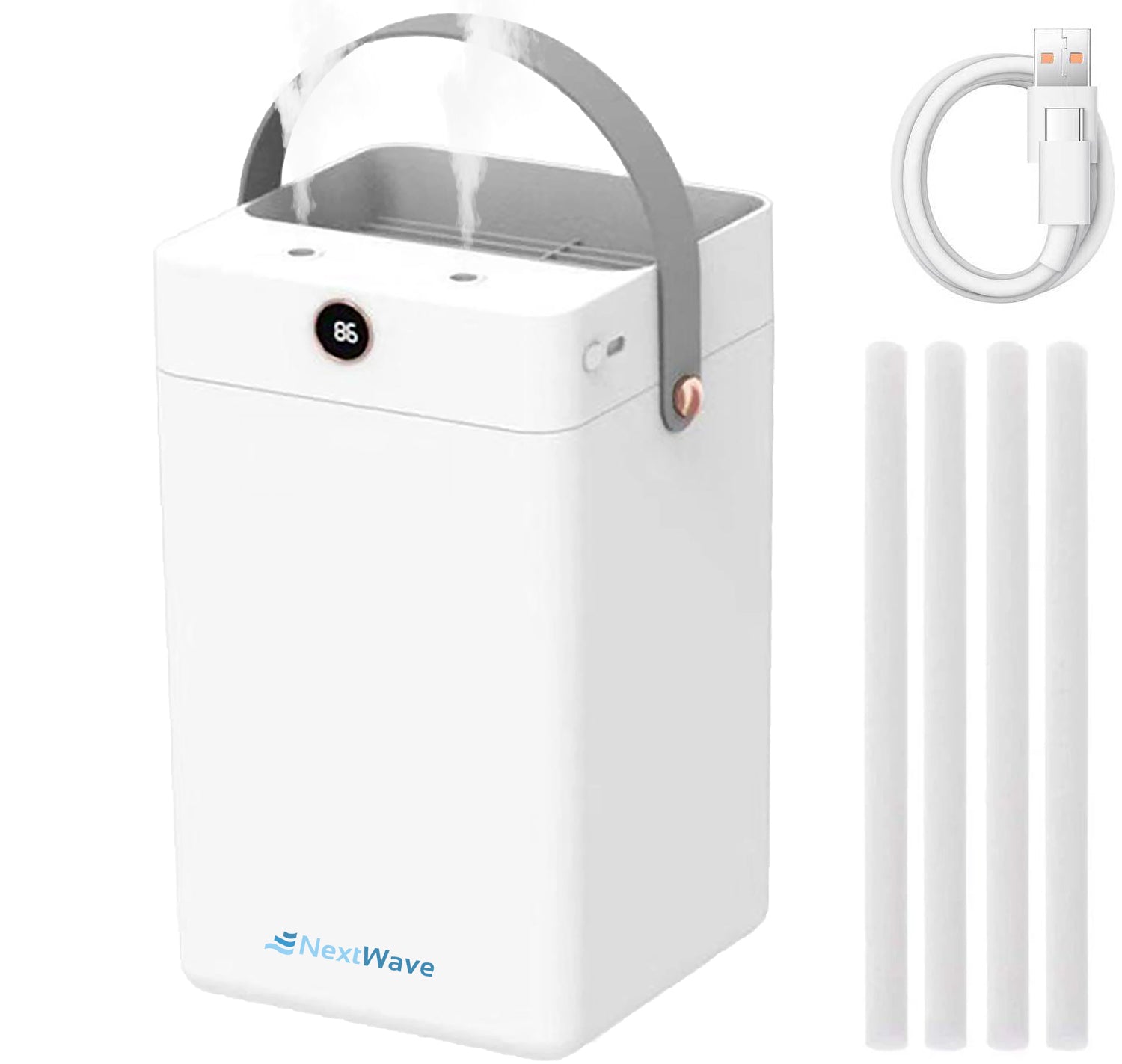 Umidificator de aer Ultrasonic NextWave® cu 2 Difuzoare aromaterapie, 4 filtre de rezerva, rezervor 3L, pentru Casa si