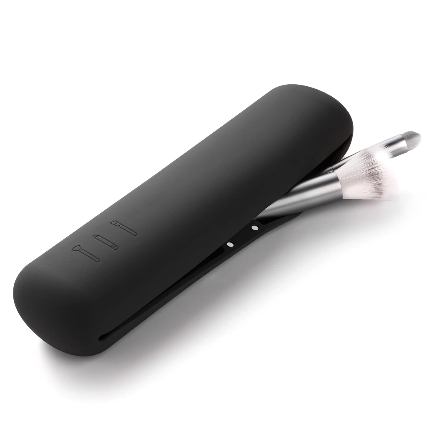 Organizator pensule machiaj pentru calatorii, din silicon anti-cadere, portabil, elegant, usor, inchidere cu magnet