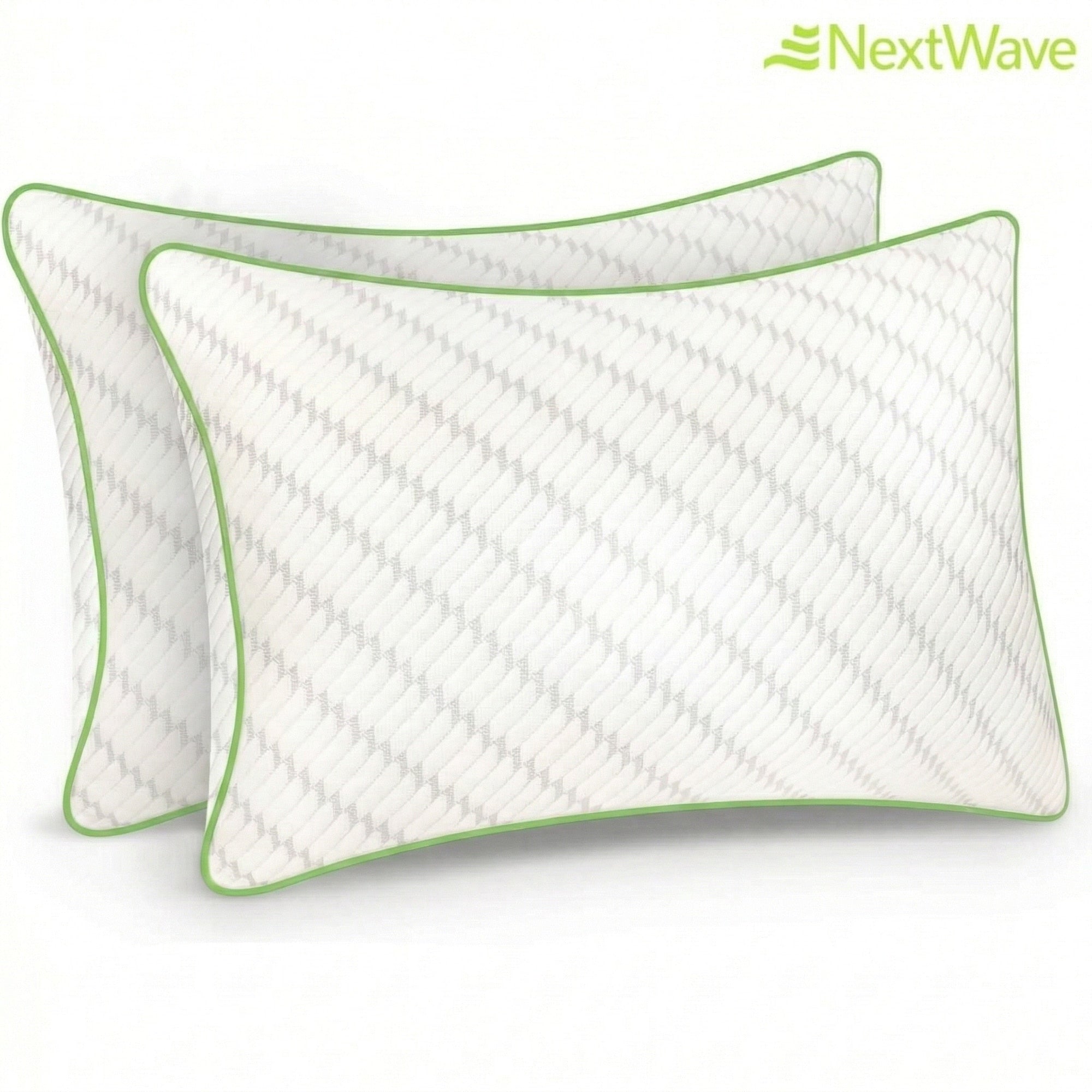 Set 2 perne ortopedice pentru dormit ajustabile NextWave®️, Spuma cu Memorie Maruntita pentru Gat si Suport Cervical, Ideala