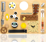 Placa senzoriala NextWave®, tabla de activitati Montessori din lemn cu 14 activitati educationale pentru invatarea