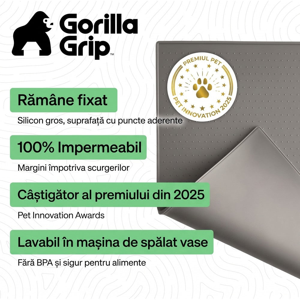 Covoras pentru hranirea animalelor NextWave®️, protejeaza podelele, 100% impermeabil, margini ridicate de 0, 3 cm impotriva – imaginea 2