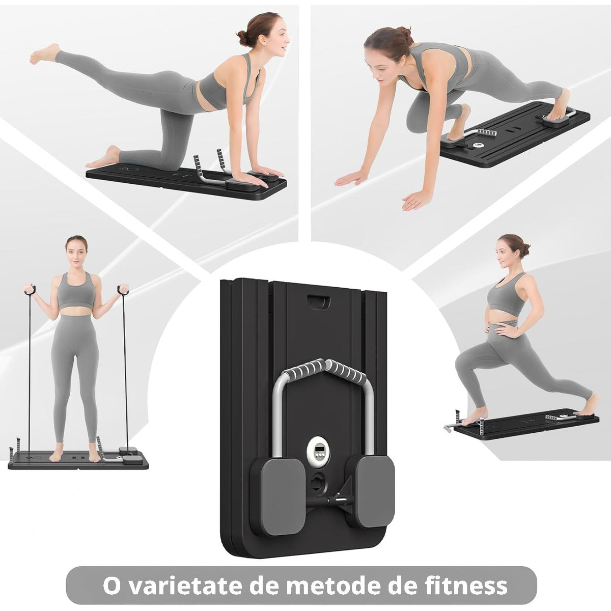 Aparat Pilates Reformer pliabil NextWave® – echipament de antrenament pentru acasa, ideal pentru incepatori si avansati – imaginea 2