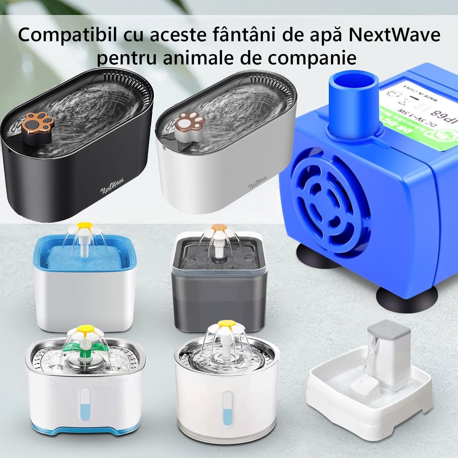 Pompa de apa pentru dispenser apa automat NextWave®, tip fantana pentru caini si pisici, compartibila cu fantana de plastic – imaginea 2
