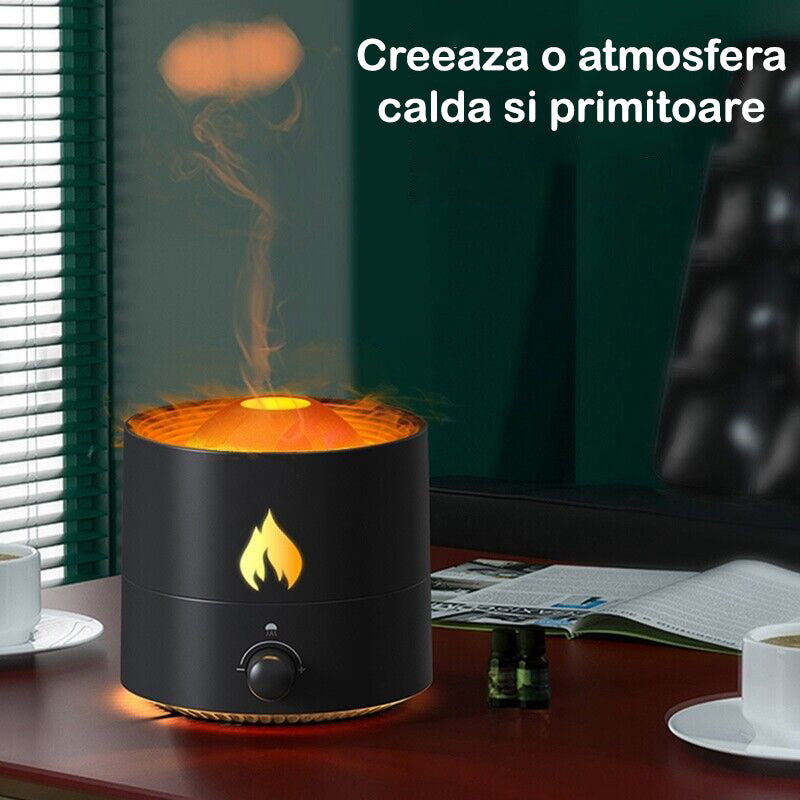 Umidificator de aer Ultrasonic NextWave® cu difuzor aromaterapie, model Vulcan cu lumina rosie, 2 setari de functionare – imaginea 2