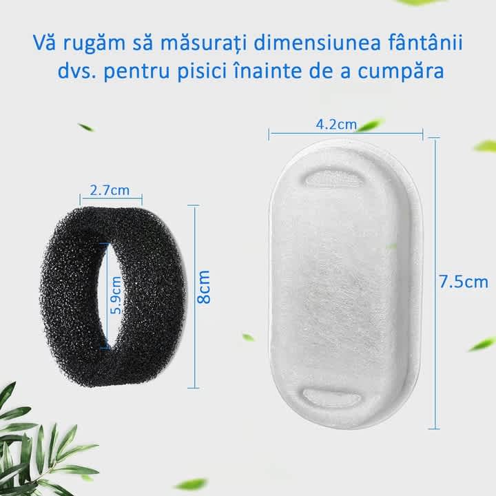 Set 16 filtre de rezerva pentru fantana pentru pisici si caini NextWave®️ dispenser de apa tip adapator, din Inox – imaginea 2