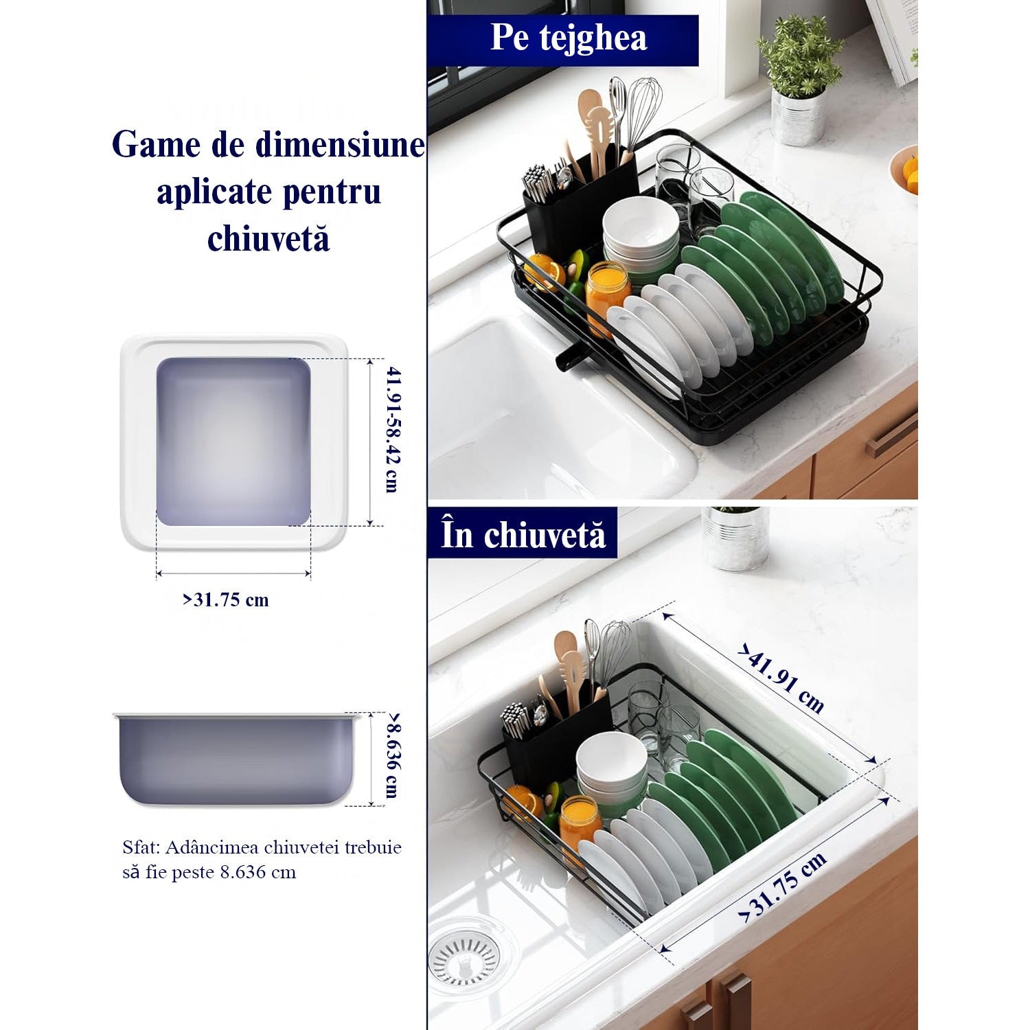 Scurgator vase cu suport scurgere automata NextWave®️, Suport pentru vase, multifunctional, suport pentru tacamuri si – imaginea 2
