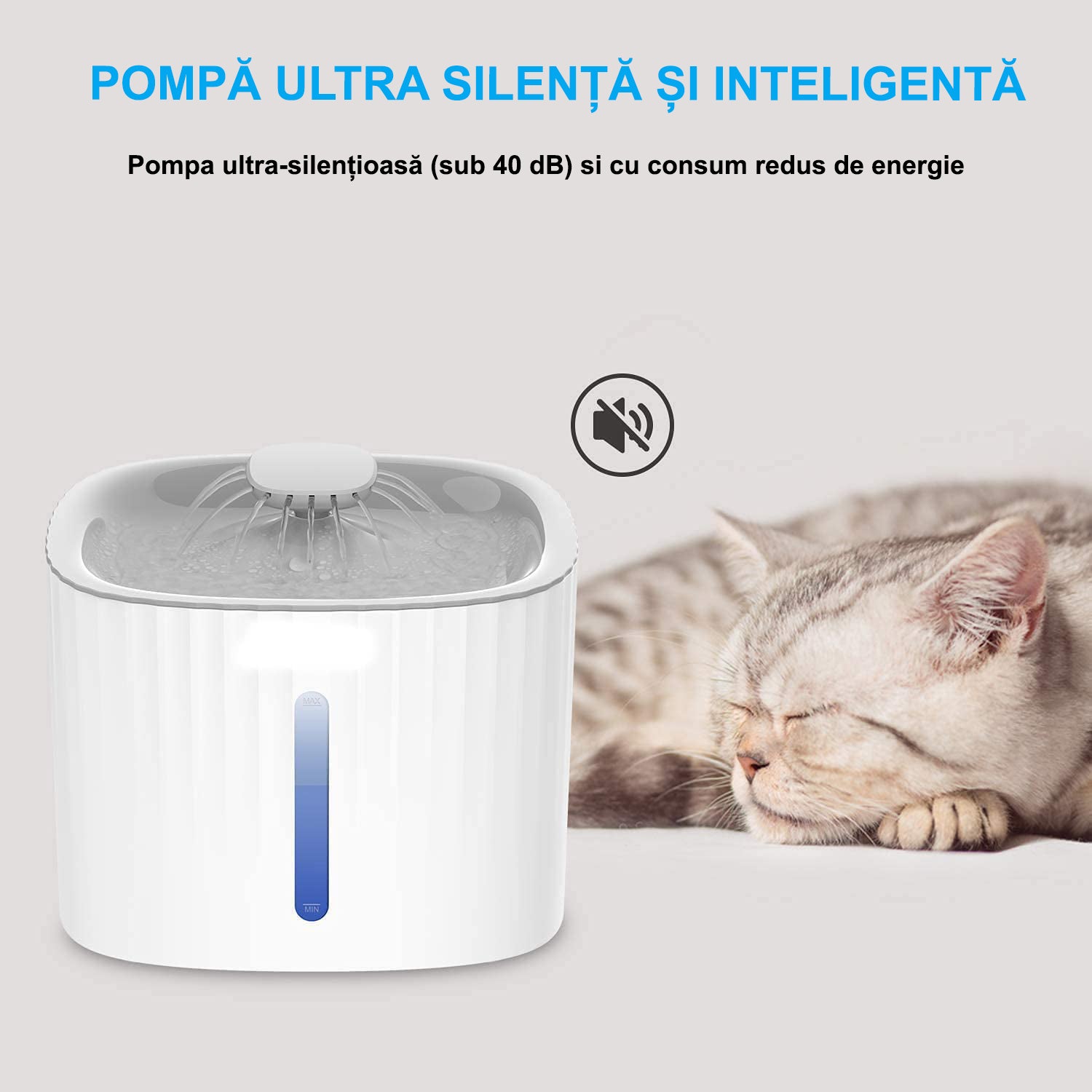 Dispenser apa automat NextWave®, tip fantana pentru pisici si caini, cu purificare si filtrare prin carbune activ cu 2 – imaginea 2