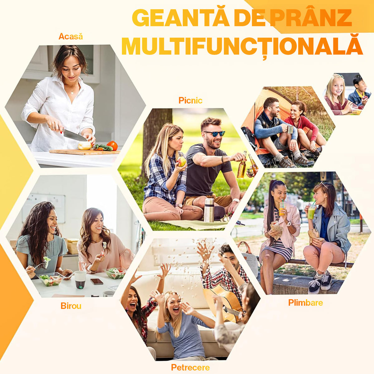 Geanta termoizolanta pranz 11L NextWave® – impermeabila si anti-scurgeri, material Oxford rezistent cu interior folie – imaginea 2