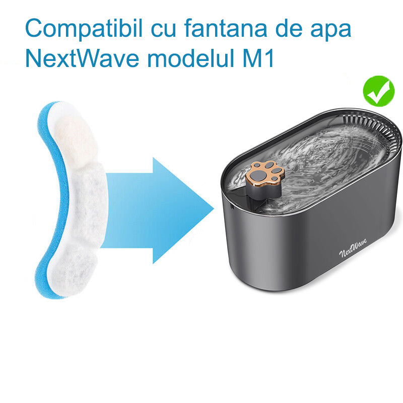 Set 3 Filtre pentru Dispenser Apa Automat NextWave™, Fantana pentru pisici/caini, Compatibil cu model M1, Purificare – imaginea 2