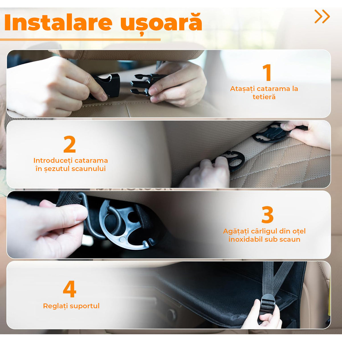 Husa spatar scaun auto NextWave®️, husa protectoare impermeabila pentru scaune, tava pliabila tip masa pentru tableta sau – imaginea 2