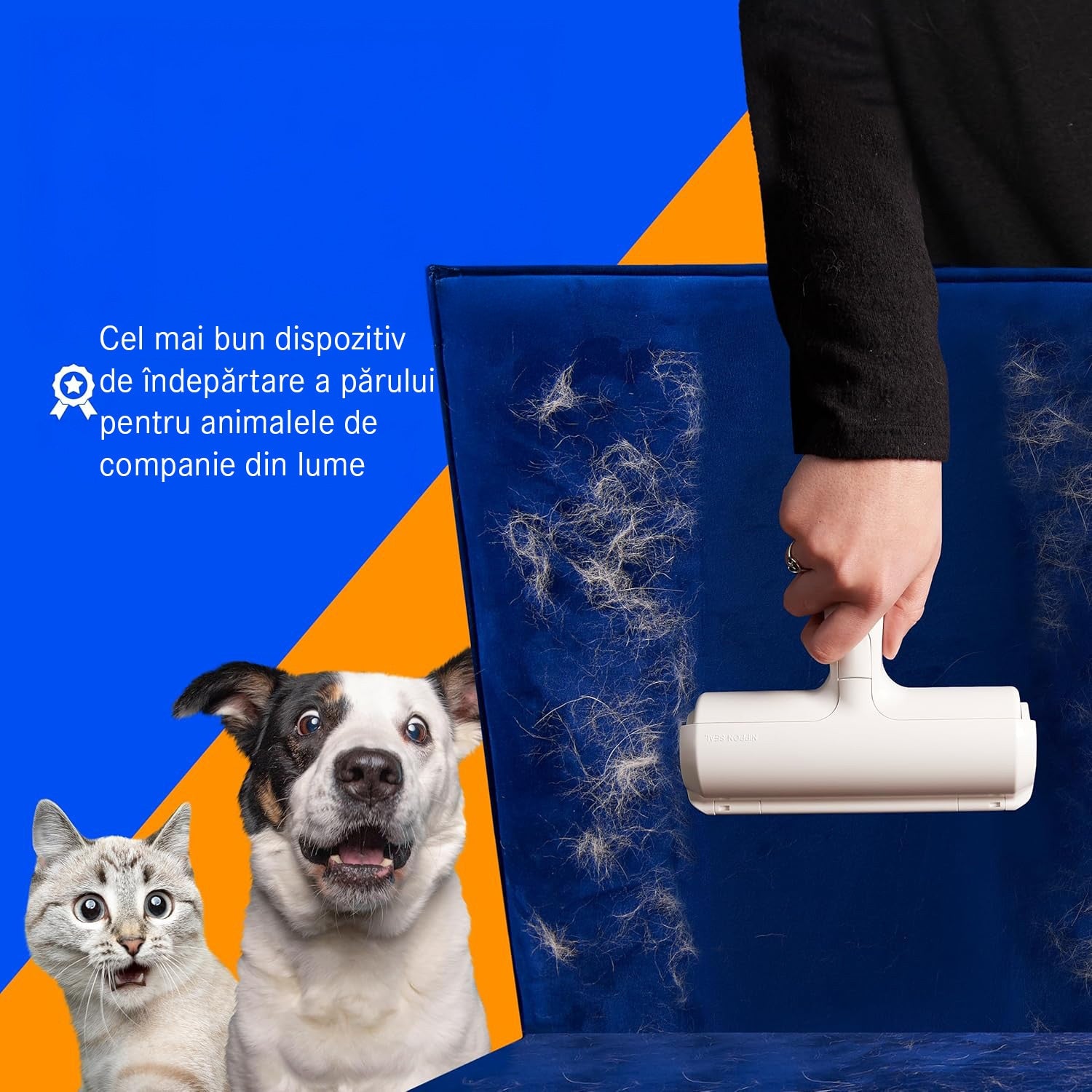 Perie pentru curatarea parului NextWave® de pisici, caini sau alte animale de companie, reutilizabila, Alb – imaginea 2