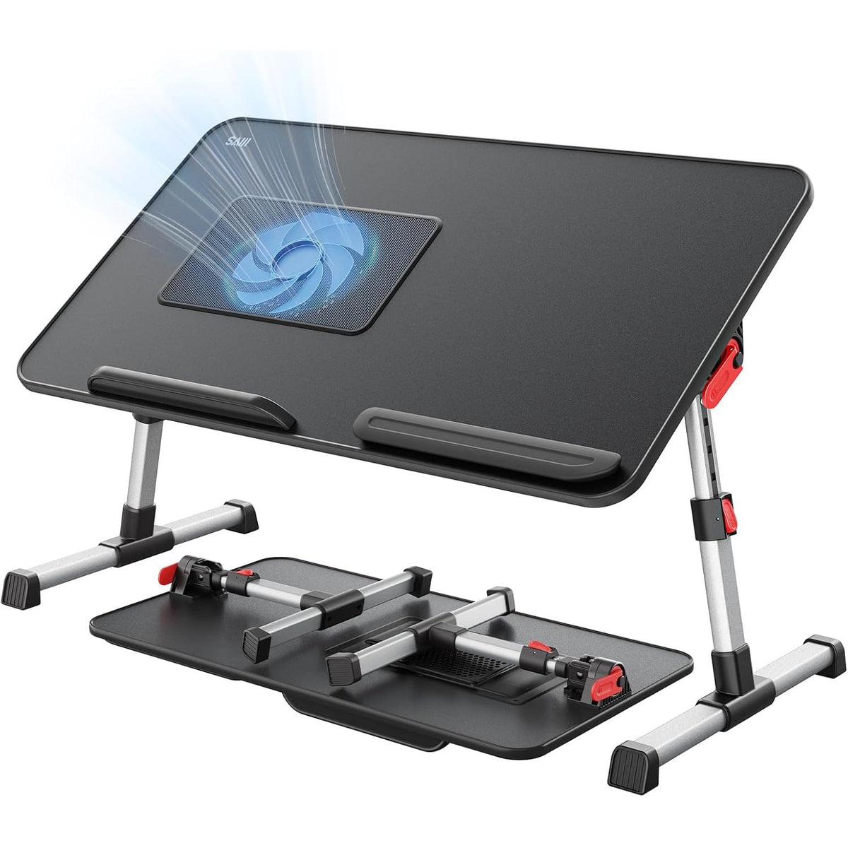 Masa Laptop Pliabila NextWave®, Ventilator Racire USB, Inclinare Ajustabila, Suport Reglabil pentru Pat si Canapea, Picioare – imaginea 2