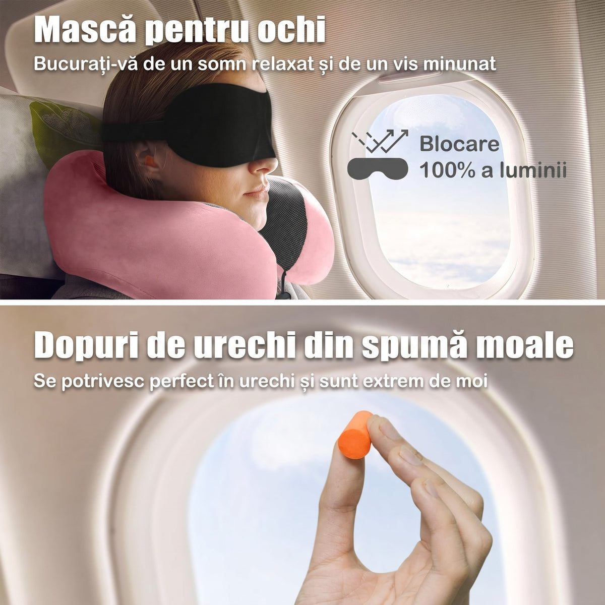 Pernă de călătorie pentru gât NextWave®️, suport cervical ergonomic în formă de U, șnur reglabil, husă lavabilă din velur – imaginea 2