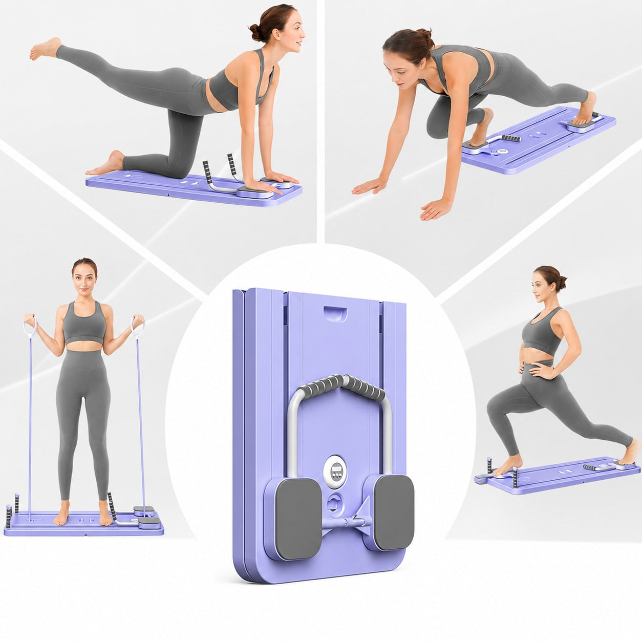 Aparat Pilates Reformer pliabil NextWave® – echipament de antrenament pentru acasa, ideal pentru incepatori si avansati – imaginea 2