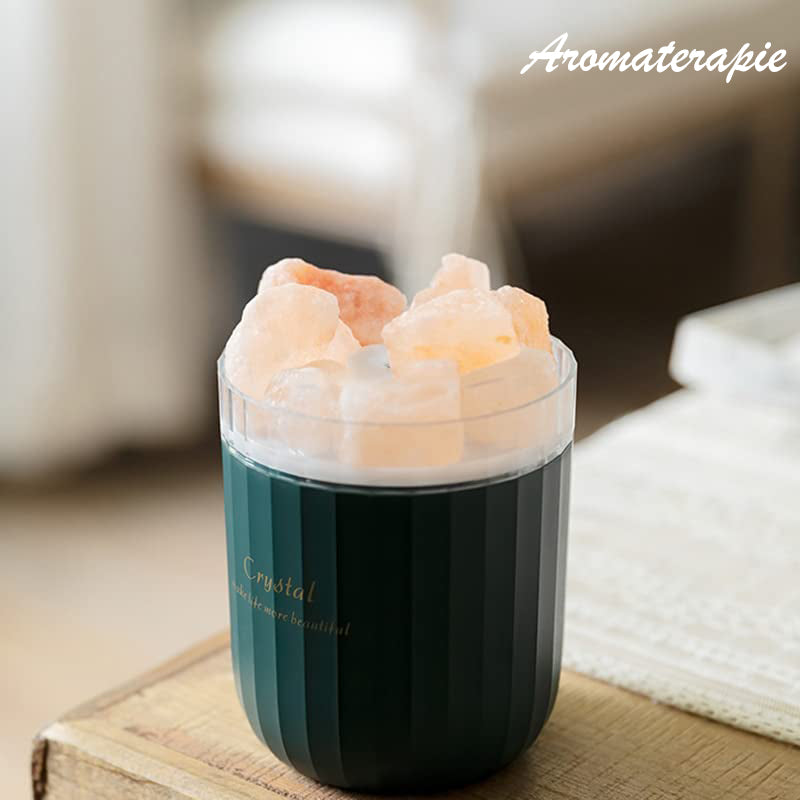 Umidificator de aer Ultrasonic NextWave®, cu difuzor aromaterapie, pietre din sare de Himalaya, Baterie reincarcabila – imaginea 2